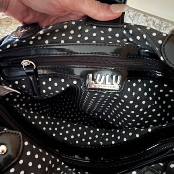 New W/O Tag Lulu Guinness Black with White London Landmarks Shoulder/Tote Bag - Picture 5 of 10